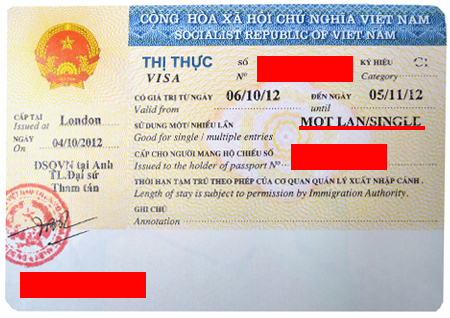 Vietnam single entry visa for Denmark citizens 3